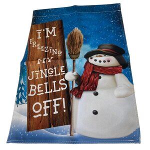 Fun Snowman Christmas Garden Flag Holiday Party Banner Jingle Bell Winter Decor